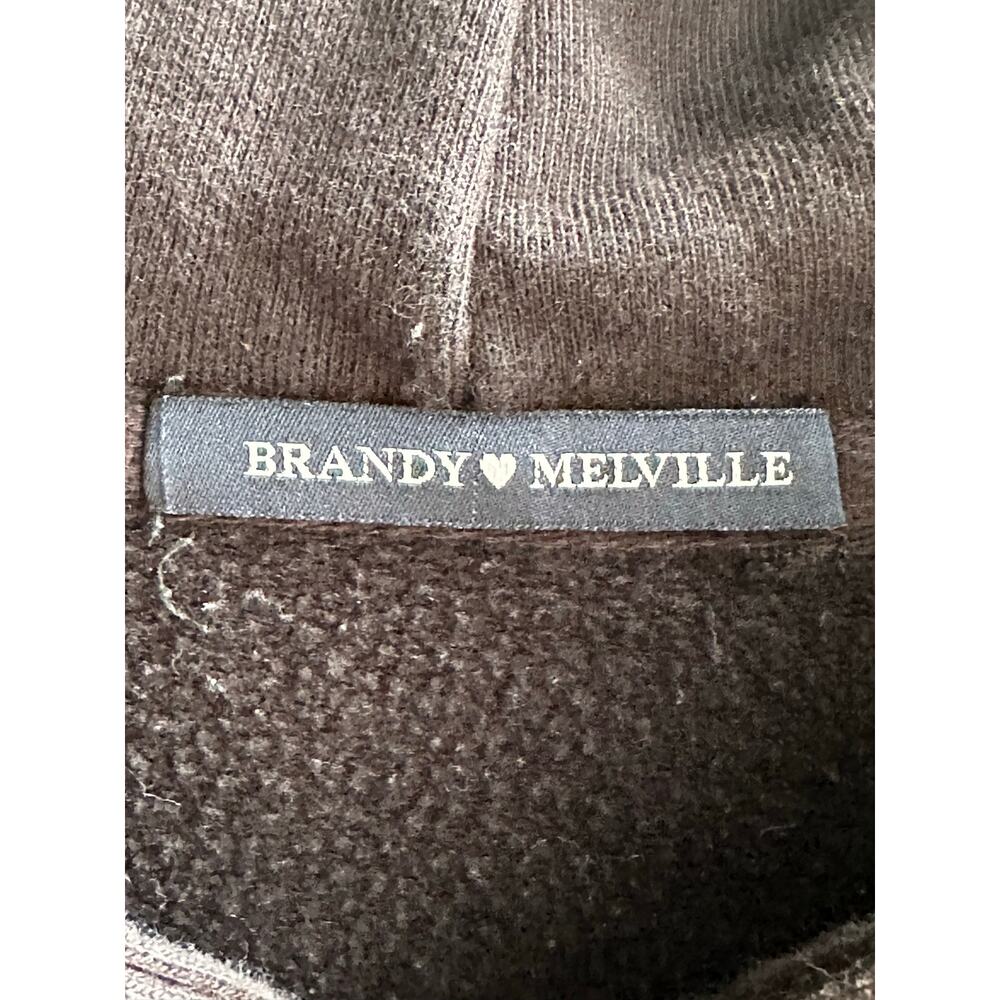 Brandy Melville Malibu California Oversized Zip-Up Hoodie Black One Size - Picture 8 of 10